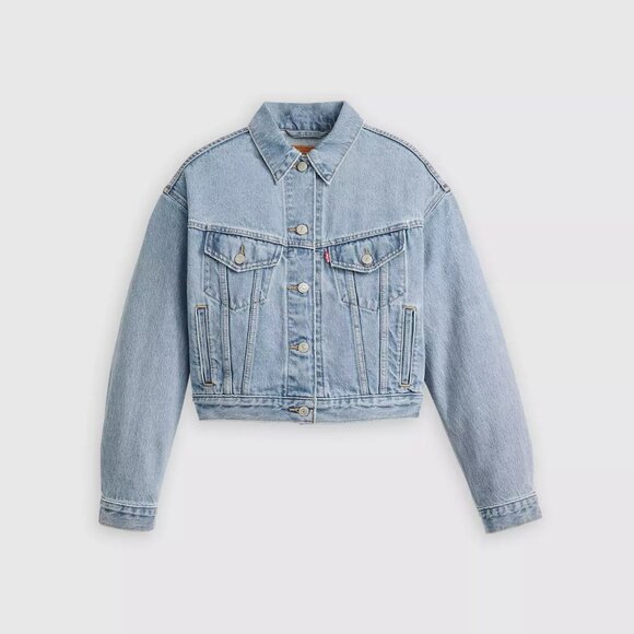 Shrunken '90s Lightweight Trucker Jacket in Cool Office Hours - Picture 1 of 11